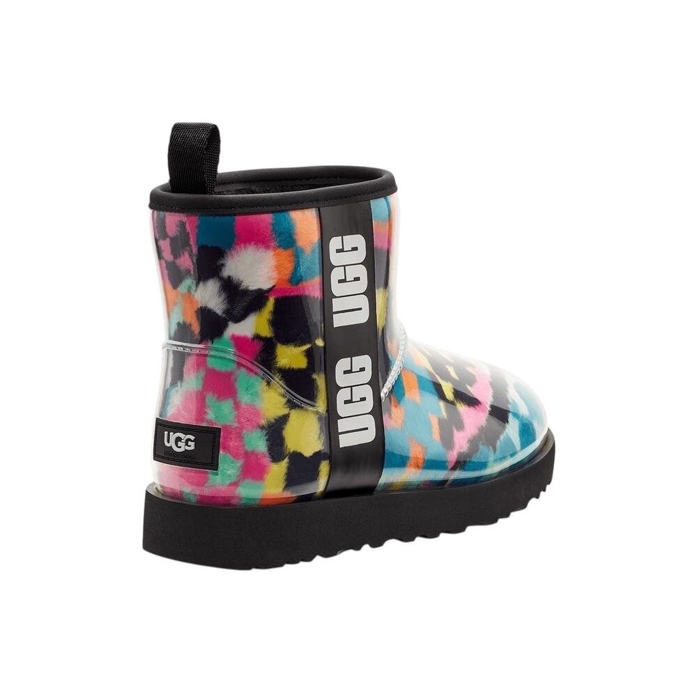 New! UGG Women's Classic Clear Mini Multi-Color Checkerboard Boots - Size 7 - Picture 3 of 16